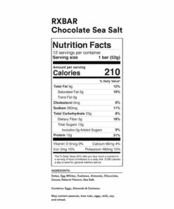 RXBAR Protein Bars, Protein Snack, Snack Bars, Chocolate Sea Salt, 22oz Box (12 Bars) 19 71 Kry5bcTL