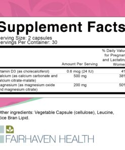 Fairhaven Health Peapod Cal-Mag Pregnancy & Lactation Supplement, Contains Calcium, Magnesium, & Vitamin D3 for Pregnancy, Baby and Female Health, Vegetarian and All-Natural for Women (1 Month Supply) 10 71 L0b0ksKL
