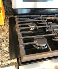 Silicone Stove Counter Gap Cover - Kitchen Wide & Long Gap Filler, Seals Spills Between Counter/Stovetop/Appliances/Oven/Washing Machine/Washer/Dryer, Heat-Resistant & Easy Clean (2 Pack, Black) 16 71 L5R46r L