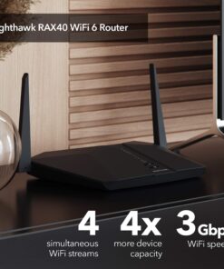 Alternative view of NETGEAR Nighthawk 4-Stream AX4 Wi-fi 6 Router (RAX40) – AX3000 Wireless Speed (Up to 3 Gbps) | 1,500 Sq Ft Coverage AX3000 WiFi 6 | 4 Streams