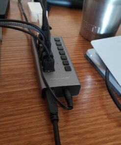 Powered USB Hub - ACASIS 7 Ports 36W USB 3.0 Data Hub - with Individual On/Off Switches and 12V/3A Power Adapter USB Hub 3.0 Splitter for Laptop, PC, Computer, Mobile HDD, Flash Drive and More 46 71 MSHljDML