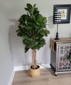 Nearly Natural 6ft Fiddle Leaf Fig Artificial Trees, 72in, Green 72 in 49 71 Msk9WIEL