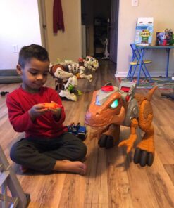 Fisher-Price Imaginext Jurassic World T. rex Dinosaur Toy with Owen Grady Figure, Light-Up Eyes & Chomping Action for Ages 3+ Years, 7-Piece Set (Amazon Exclusive) 33 71 NHRl9p0L