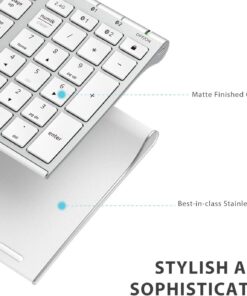 Bluetooth Keyboard, iClever DK03 Wireless Keyboard Multi-Device Keyboard, Dual Mode (Bluetooth 4.2 + 2.4G) Ultra-Slim Full-Size Keyboard for Mac, iPad, Apple, Android, Windows, Connect Up To 3 Devices 26 71 NOf4VefL