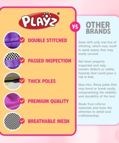 5-Piece Princess Castle Girls Pop Up Play Tent & Dress Up Costume Bundle - Playhouse Gift for Girls & Toddler for Indoor & Outdoor Use with Pink Fairy Tale Carrying Bag & Glow in The Dark Stars 27 71 NaNeve8L