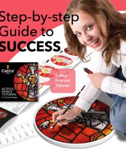 Castle Art Supplies 12 x 12ml Acrylic Paint Set | Value Beginner Set for Starters or Adult Artists | Quality Intense Colors | Smooth to Use on Range of Surfaces | In Neat Presentation Box 12 Count (Pack of 1) 25 71 NgVEELKL