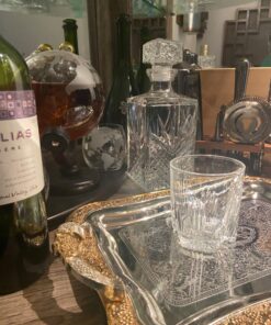 Paksh Novelty Whiskey Decanter Set - 7-Piece Italian Crafted Glass Decanter & Whiskey Glasses Set - Holiday Whiskey Gifts for Men and Women w/ Ornate Stopper and 6 Cocktail Glasses, Red A 39 71 NpvkQXpL