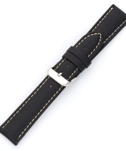 Hadley-Roma MS-906 Men's Genuine Leather Watch Band Black 22mm 15 71 O3W1tcwL