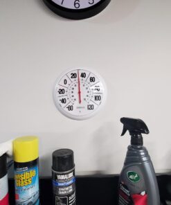 Springfield Indoor Outdoor Big Bold Thermometer, 8.5 Inch, White 38 71 OpYYajoL