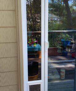 Ideal Pet Products Aluminum Pet Patio Door, Adjustable Height 77-5/8" to 80-3/8", 7" x 11-1/4" Flap Size, White 15 71 PFFlmenL