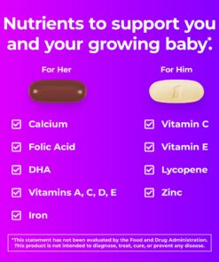 One A Day Men's & Women's Pre-Pregnancy Multivitamin Softgel including Vitamins A, Vitamin C, Vitamin D, B6, B12, Folic Acid & more, 30+30 Count, Supplement for Before, During, and Postnatal 26 71 PS3MEIuL 2