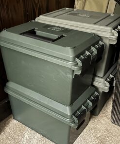 MTM AC11 Ammo Can for Bulk Ammo, Lockable, Water-Resistant, Heavy-Duty Dual Latches, Double Padlock Tabs, USA Made, Forest Green 22 71 Pil3un1L