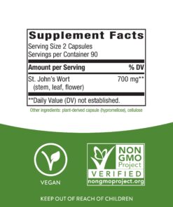 Nature's Way Premium St. John’s Wort Herb, Promotes A Positive Outlook*, 700 mg per serving, 180 Vegan Capsules 18 71 RaOJhN6L