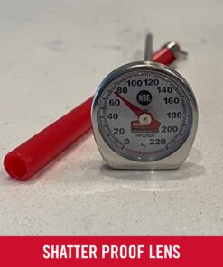 Rubbermaid Commercial Products Food/Meat Instant Read Thermometer, Pocket Size, Dishwasher Safe, Red, For Meat/Food Cooking and Grilling/Oven 17 71 RhvBgr3L