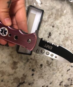 TAC Force TF-498 Series Spring Assist Folding Knife, Half-Serrated Blade, 4.5-Inch Closed Pink EMT 31 71 SLmAq44L