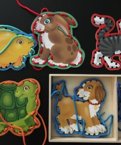 Melissa & Doug Lace and Trace Activity Set: Pets - 5 Wooden Panels and 5 Matching Laces - Lacing Toys For Toddlers, Fine Motor Skills Threading Cards For Preschoolers And Kids Ages 3+ 34 71 SnAgSA8L 1