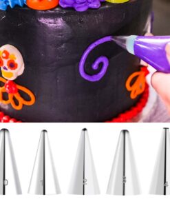 GOOTRADES 7 Pcs-Set Cake Decorating Tips (5 Writing Tube,1 Coupler,1 Silicone Pastry Bag) 21 71 Txnc 4L
