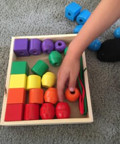 Melissa & Doug Primary Lacing Beads - Educational Toy With 30 Wooden Beads and 2 Laces - Beads For Toddlers, Fine Motor Skills Lacing Toys For Toddlers And Kids Ages 3+, 8inx8inx2in, Multi 39 71 UirgU8OL