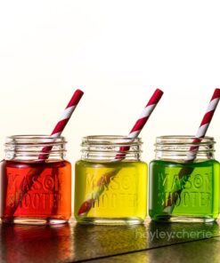 Hayley Cherie® - Mason Jar Shot Glasses with Lids (Set of 8) – Mini Mason Shooter Glass - 2 Ounces - For Drinks, Liquor, Favors, Desserts, Parties, Birthdays, Gifts 27 71 VKMO1PL