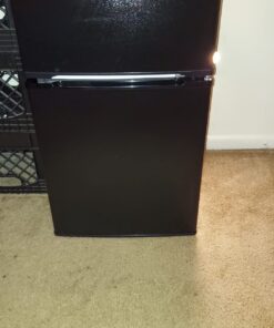 Midea WHD-113FB1 Double Door Mini Fridge with Freezer for Bedroom Office or Dorm with Adjustable Remove Glass Shelves Compact Refrigerator, 3.1 cu ft, Black 56 71 Ven4ml2L