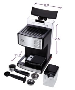 Mr. Coffee Espresso and Cappuccino Machine, Programmable Coffee Maker with Automatic Milk Frother and 15-Bar Pump, Stainless Steel,Silver 30 71 VjVPjGfL
