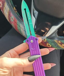 Purple and Green Joker Tac Force Fantasy Assisted Opening Folding Knife (Joker: Why so Serious) 61 71 Xa1btLnL