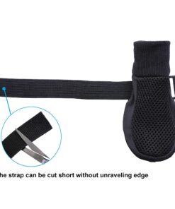 Hipaw Summer Breathable Dog Boots Nonslip Sole Paw Protector for Hardwood Floor Small ( Insole: 2.15"W ) Black 15 71 YwX3tt2S