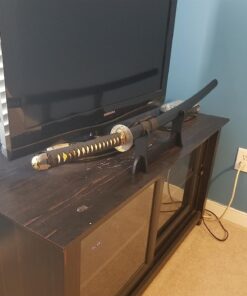 Vulcan Gear Classic Handmade Sharp Japanese Katana Samurai Sword with Scabbard and Single Sword Wood Stand - Choose You Handle (Tsuba) Style Orchid Tsuba 29 71 Z9pAHZ4L