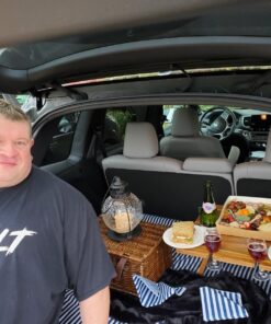 Wicker Picnic Basket for 2 with Waterproof Picnic Blanket, Picnic Set for 2 with Sand-Proof Beach Mat,Willow Hamper Service Gift Set for Camping and Outdoor Party Best Gift 15.4" For 2 51 71 aARfZWbL