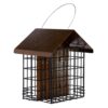 MEKKAPRO Suet Feeder for Outside Hanging Metal Roof, Woodpecker Feeder, Two Suet Bird Feeder Capacity, Cage Hanger Hanging Bird Feeder Easily Fits 2 Suet Cakes Holder - Wild Bird Feeder Basket Double 38 71 aRpTewmL