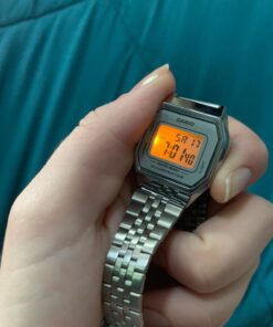 Casio Ladies Mid-Size Silver Tone Digital Retro Watch LA-680WA-7DF 42 71 awUQW2lL