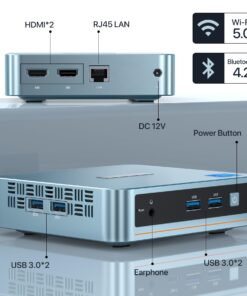 PELADN Mini PC, Intel 11th Gen N5095 (up to 2.9GHz) Win11 Pro, 16GB DDR4 RAM, 512GB SSD, 4K HD, BT4.2, Dual HDMI, WiFi 2.4G/5G, Gigabit Ethernet. Small Desktop PC 16 71 bEdr F8L