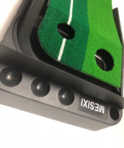 SKLZ ACCELERATOR PRO - Indoor Golf Putting Mat with Auto-Ball Return & Behind-the-Hole Ball Collector - Putter Alignment Guides at 3, 5 & 7 Feet - Rubber-Backed Mat Provides Multi-Surface Stability 33 71 bUIiyuIL 1