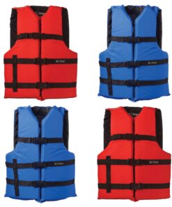 Alternative view of Onyx General Purpose Life Vest, Adult Universal (4-Pack),Red - Blue,30-52-Inch Chest, persons over 90-Pounds., universal