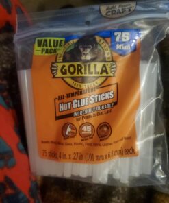 Gorilla Hot Glue Sticks, Mini Size, 4" Long x .27" Diameter, 75 Count, Clear, (Pack of 1) Mini Size 4" Standard Packaging 28 71 cd94Vj L