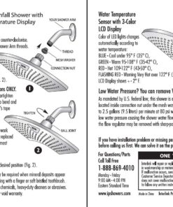Dream Spa AquaFan 12 inch All-Chrome Rainfall-LED-Shower-Head with Color-Changing LED/LCD Temperature Display 25 71 cxsJhlyL