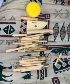 Arteza Pottery & Polymer Clay Tools, 42-Piece Sculpting Set, Steel Tip Tools with Wooden Handles, for Pottery Modeling, Smoothing, Carving & Ceramics 40 71 dkgqTSML