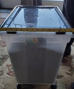 IRIS USA 65qt/16.2gal Airtight Pet Food Storage Container, Black 50 lbs Clear/Black 31 71 eFfTsSXL