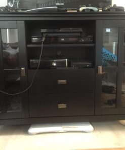 SIMPLIHOME Artisan SOLID WOOD 53 Inch Wide Transitional TV Media Stand in Black for TVs up to 60 Inches, For the Living Room and Entertainment Center Tall TV Media Stand 52 71 gIGq7B4L