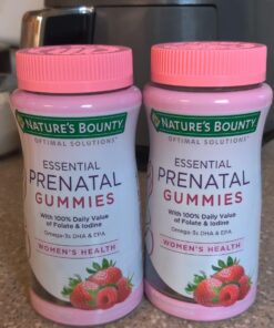 Nature's Bounty Essential Prenatal Gummies, Folic Acid and Iodine, Omega 3 and DHA, 50 Count 29 71 gYmHML