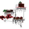 Collections Etc Beaded 3-Tier Silver Tone Swivel Server - Appetizers, Snacks, Desserts, Clear 39 71 gwQQAZbL