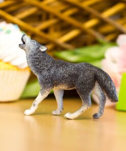 Safari Ltd. Gray Wolf Figurine - Detailed 3.75" Plastic Model Figure - Fun Educational Play Toy for Boys, Girls & Kids Ages 1+ 23 71 hSnJQIQL