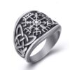 ELFASIO Men Stainless Steel Rings Viking Valknut Vegvisir Pirate Compass Norse Symbol Vintage Jewelry Size 8-13 Silver Black A 21 71 ht8IebvL