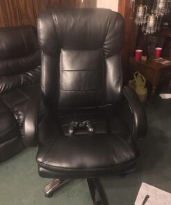 Flash Furniture Big & Tall Office Chair | Black Leather Swivel Executive Desk Chair with Wheels Black Leathersoft 34 71 ikhwpKNL