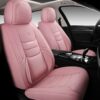 HAITOUR Full Coverage Leather Car Seat Covers Full Set Universal Fit for Most Cars Sedans Trucks SUVs with Waterproof Leatherette in Automotive Seat Cover Accessories (Full Set, Pink) 3 71 jBxsqRrL