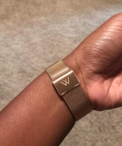 Wristology 10 Styles Maxi Crystal Watch Leather Band - Interchangeable Genuine Leather Strap - Large Easy to Read Watch with Second Hand for Women, Men, Nurses, Teachers Rose Gold Metal Mesh 45 71 jfGn0nAL