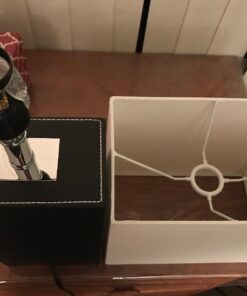 Elegant Designs LT1025-BLK Modern Leather Table Lamp with White Fabric Shade, Black 1 36 71 kQF6qQbL