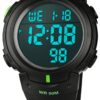 Readeel Men's Watches RE-1068 Rubber Band Digital Watch EL Backlight Outdoor Sport Watch Multifunction Watch For Men, Green 57 71 lt3OZNL