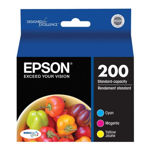 EPSON 200 DURABrite Ultra Ink Standard Capacity Color Combo Pack (T200520-S) Works with WorkForce WF-2520, WF-2530, WF-2540, Expression XP-200, XP-300, XP-310, XP-400, XP-410 Standard Packaging