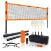 GSE Outdoor Portable Badminton Complete Net Set for Backyard Lawn, Beach, Park with Family & Friends. Including Badminton Net System, 4 Badminton Rackets, 3 Shuttlecocks and Carrying Bag Professional Badminton Set 14 71 mfqtPisL